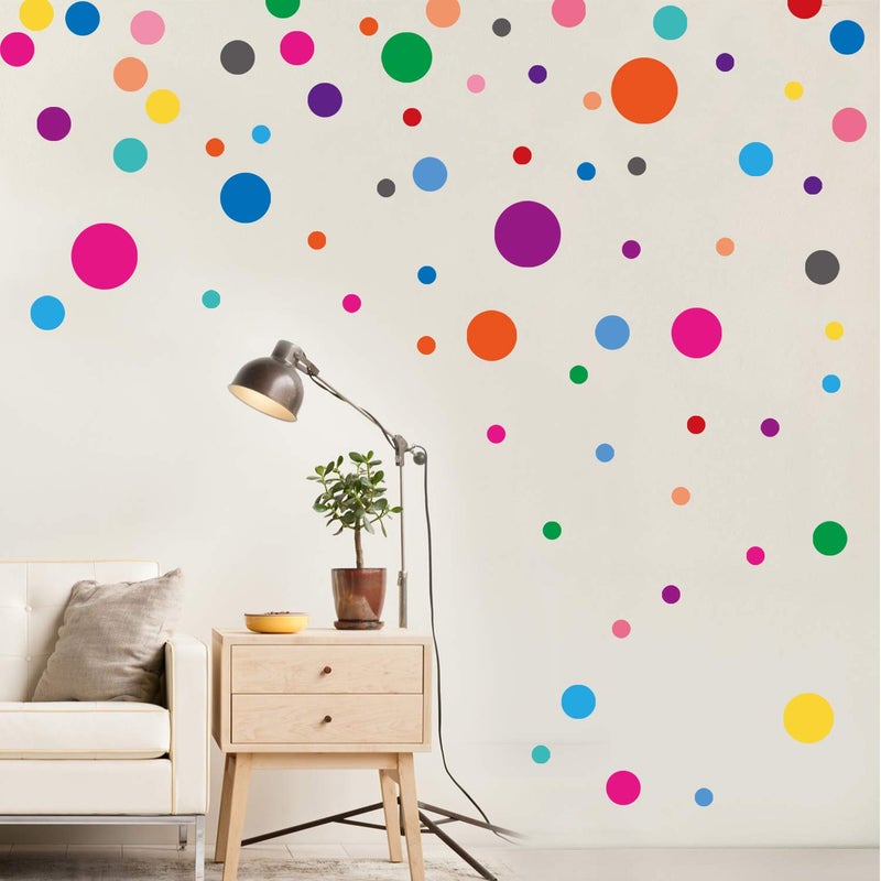 PARLAIM Wall Stickers for Bedroom Living Room, Polka Dot Wall Decals for Kids Boys and Girls (130 Circles) - Image 1